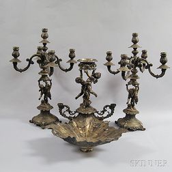 German .800 Silver Garniture with Putto Decoration
